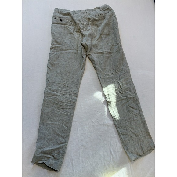 Emporio Armani Mens Linen Pants Size 52 IT 36 US Gray Luxury Summer